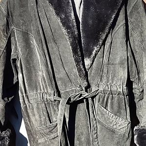 Wilson Leather Suede with fur hood, and collar collared